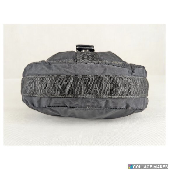 Lauren Ralph Lauren Nylon Handbag Purse Satchel Black Zippered Pockets Bag - Picture 6 of 9